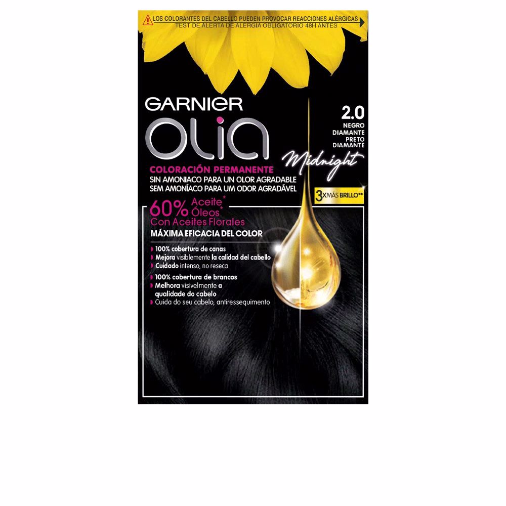 OLIA coloración permanente sin amoniaco #2.0-negro diamante 1 u