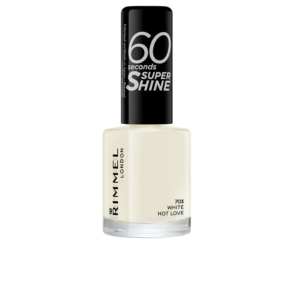 Rimmel London 60 Seconds Super Shine Nail Polish #703-White Hot Love 8 Ml - Salevare.com