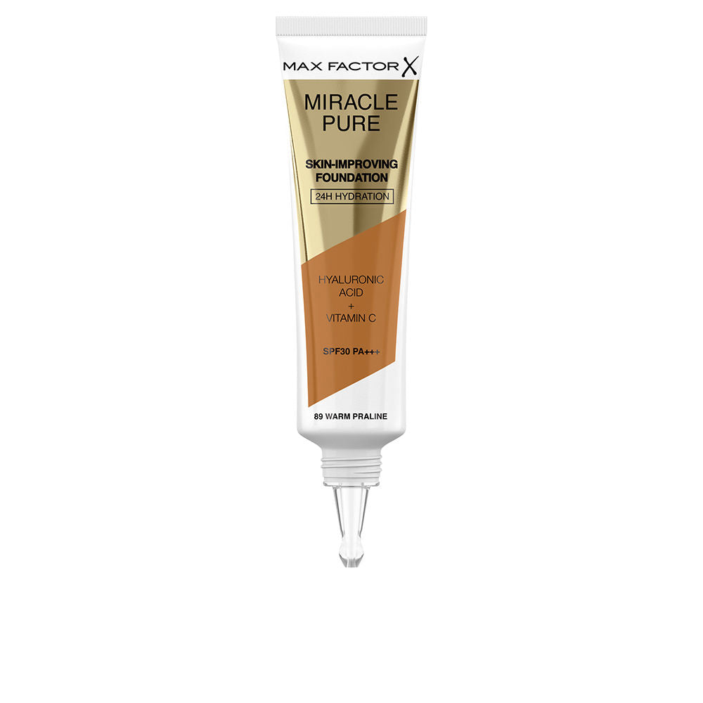 Max Factor Miracle Pure Skin-Improving Foundation 24H Hydration Spf30 #89-Warm Praline 30 Ml - Salevare.com