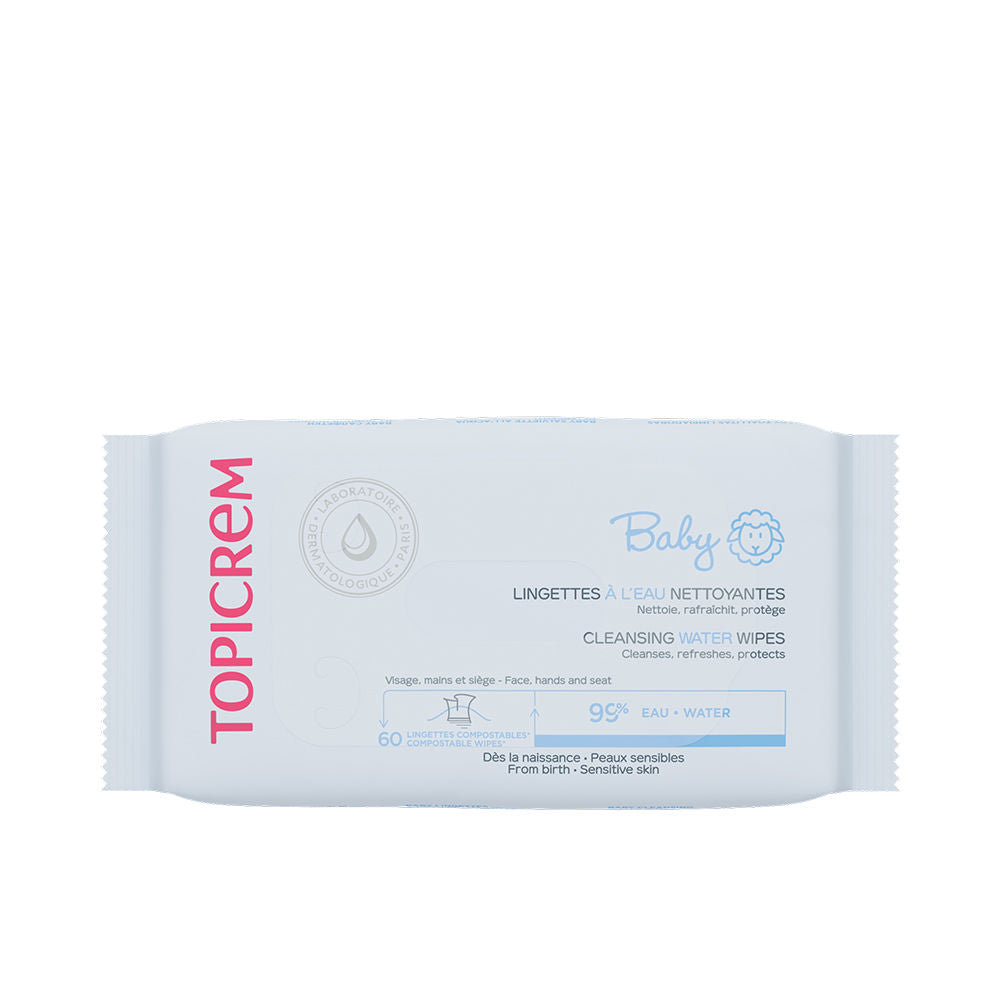 Topicrem Baby Water-Based Cleansing Wipes 60 Units - Salevare.com