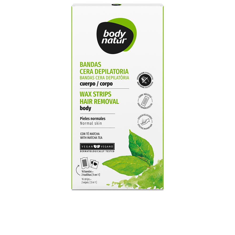 Body Natur Bands Depilatory Wax Body Matcha Tea 16 U - Salevare.com