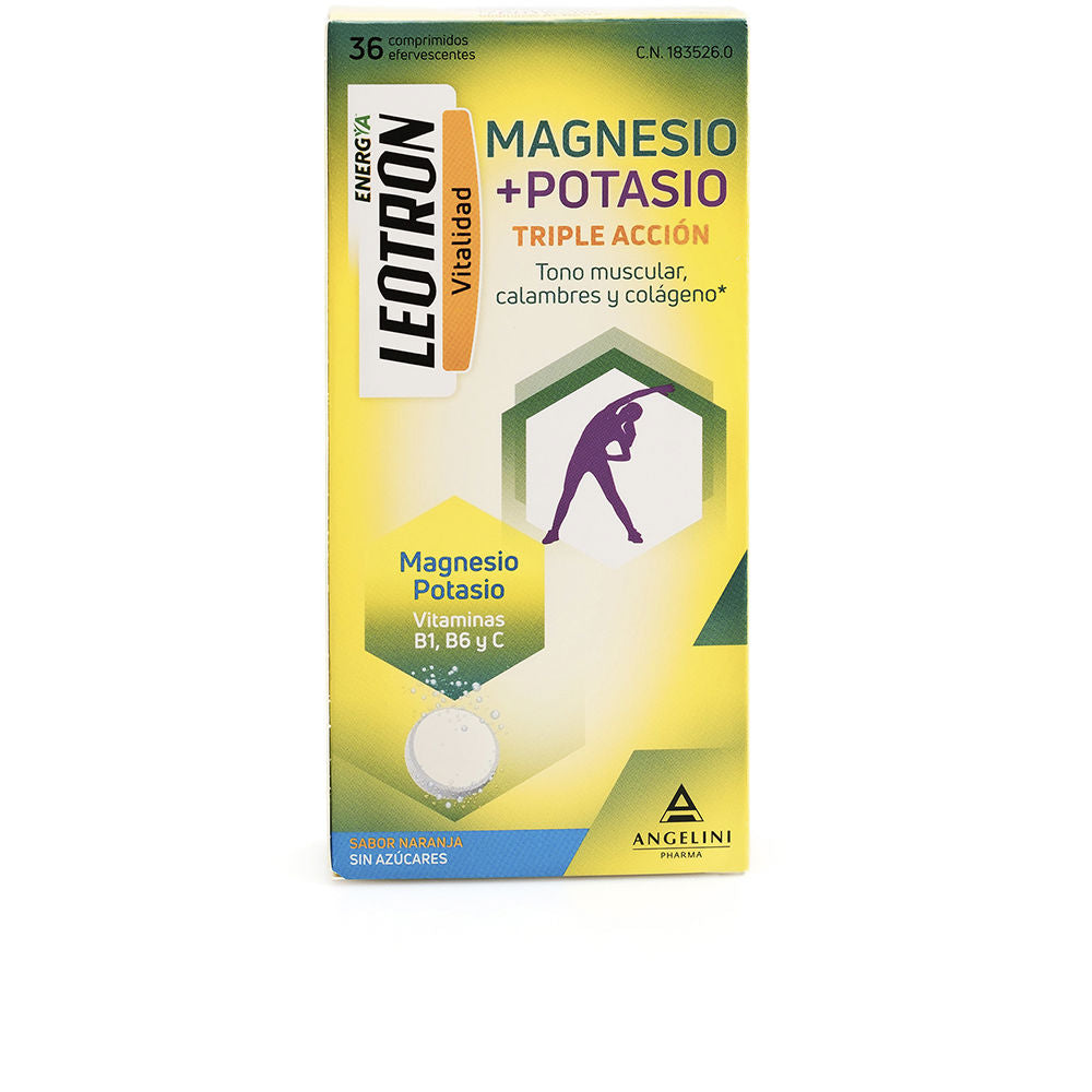 Leotron Magnesium + Potassium Energy Triple Action Effervescent Tablets #Orange 36 U - Salevare.com