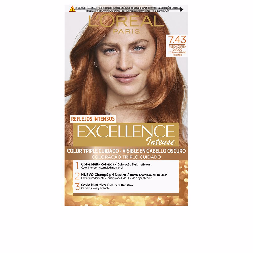 L'Oréal Paris Excellence Intense Hair Color #7.43 Golden Copper Blonde 1 U
