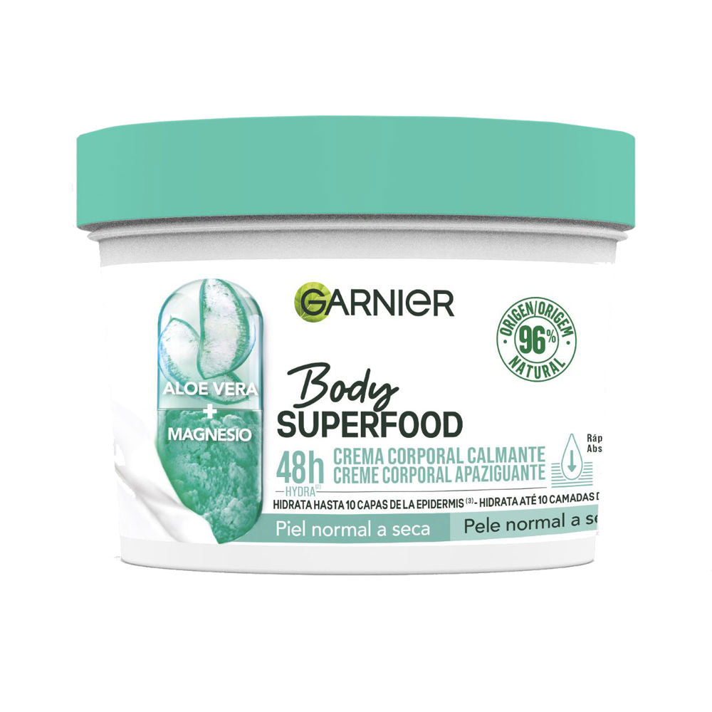BODY SUPERFOOD ALOE VERA crema corporal calmante piel normal a seca 380 ml