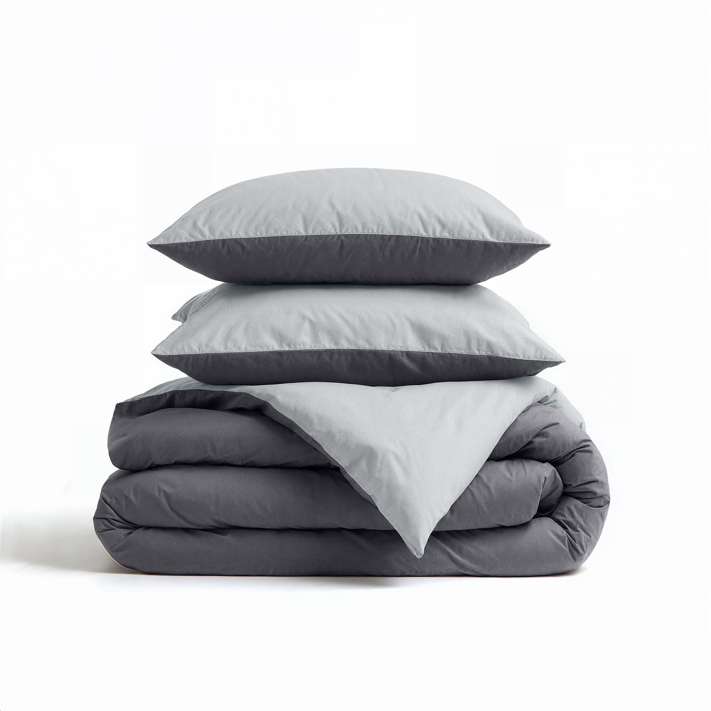 Duvet Cover Set Twin Face Gray/Anthracite 240x220