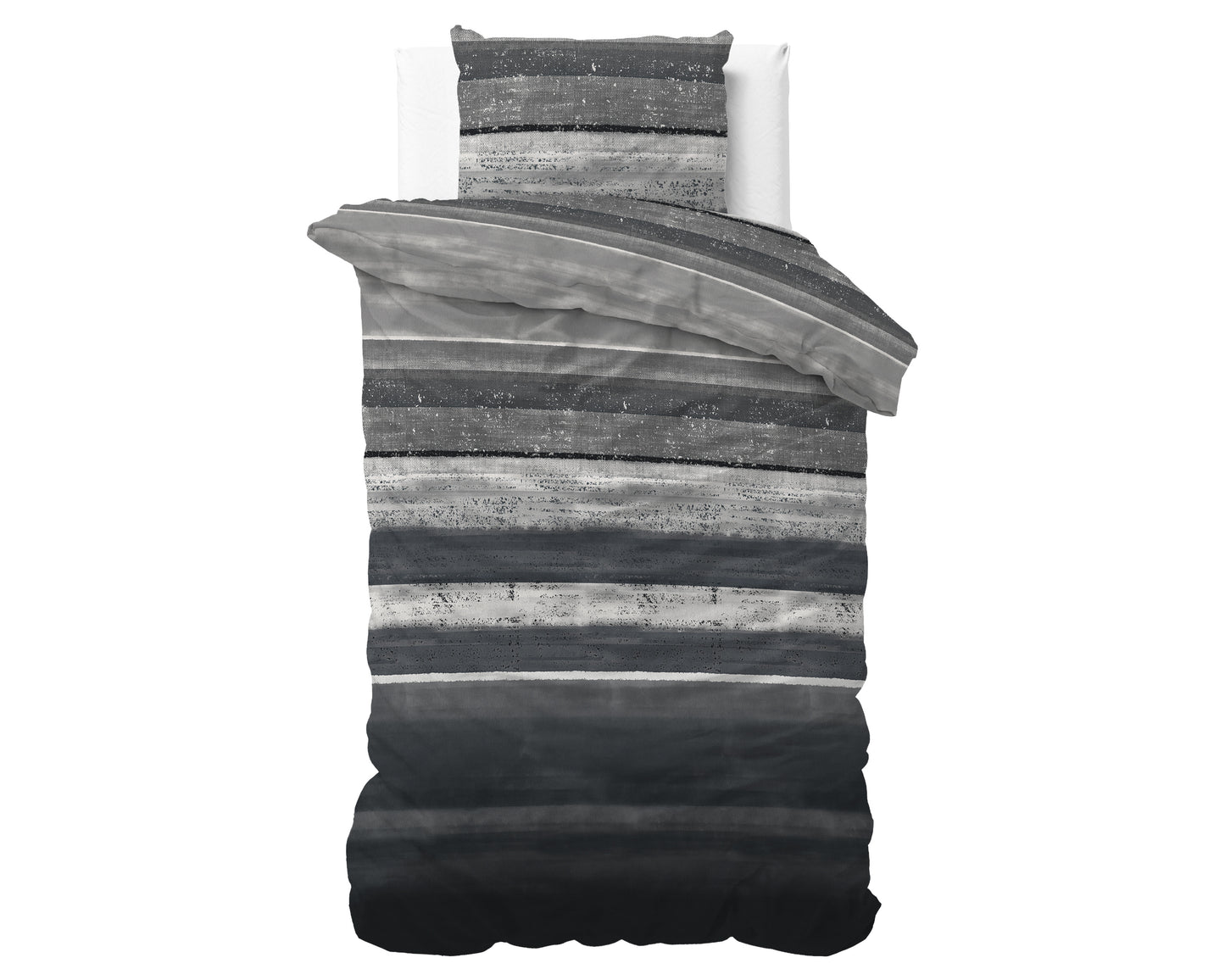 Marcus Flannel Duvet Cover Set, Grey, 140 x 200/220
