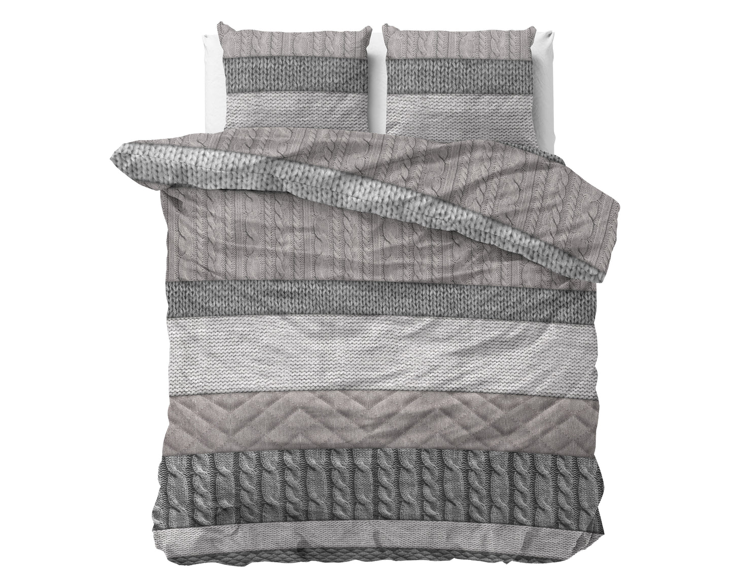 Duvet Cover Set Flannel Elin Taupe 240 x 220
