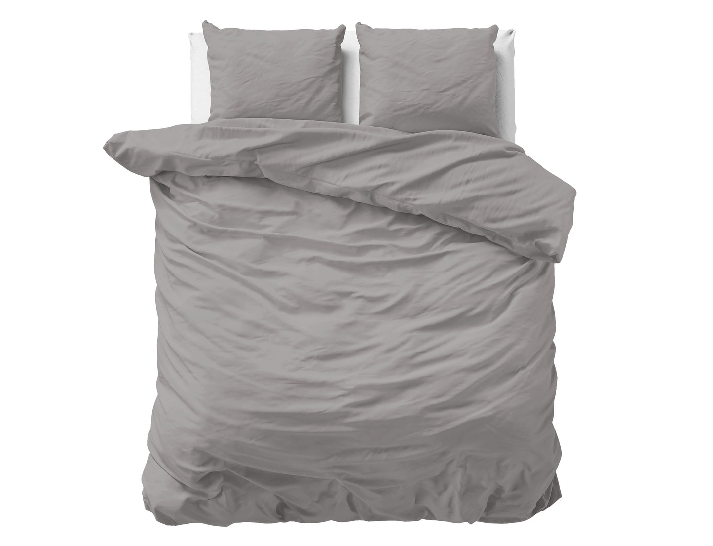 Duvet Cover Set Uni Satin Duvet Cover Gray 240 x 200/220