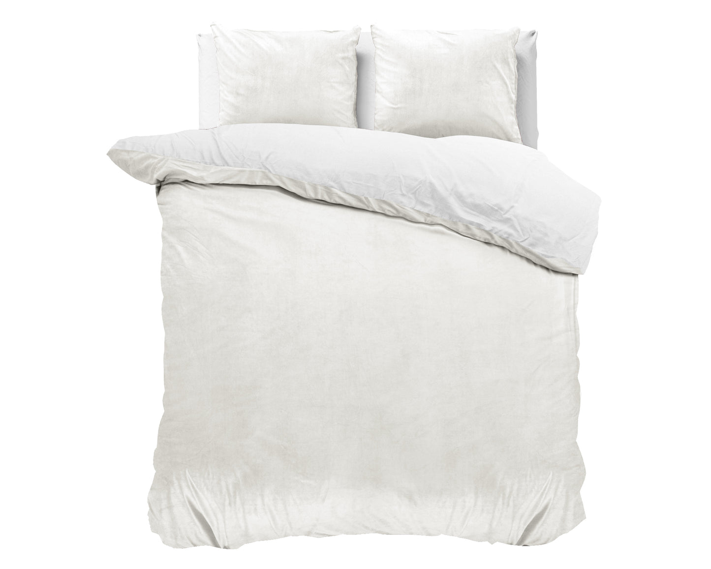 Duvet Cover Set Velvet Uni Duvet Cover White 200 x 220