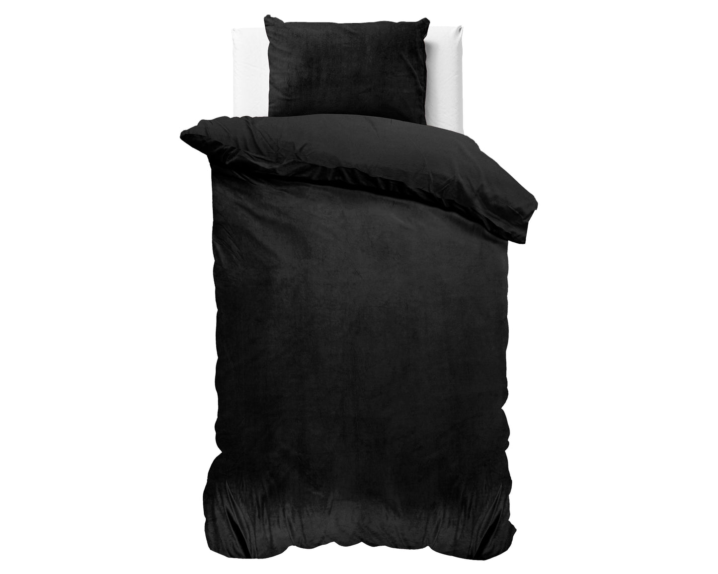 Duvet Cover Set Velvet Uni Duvet Cover Black 140 x 220