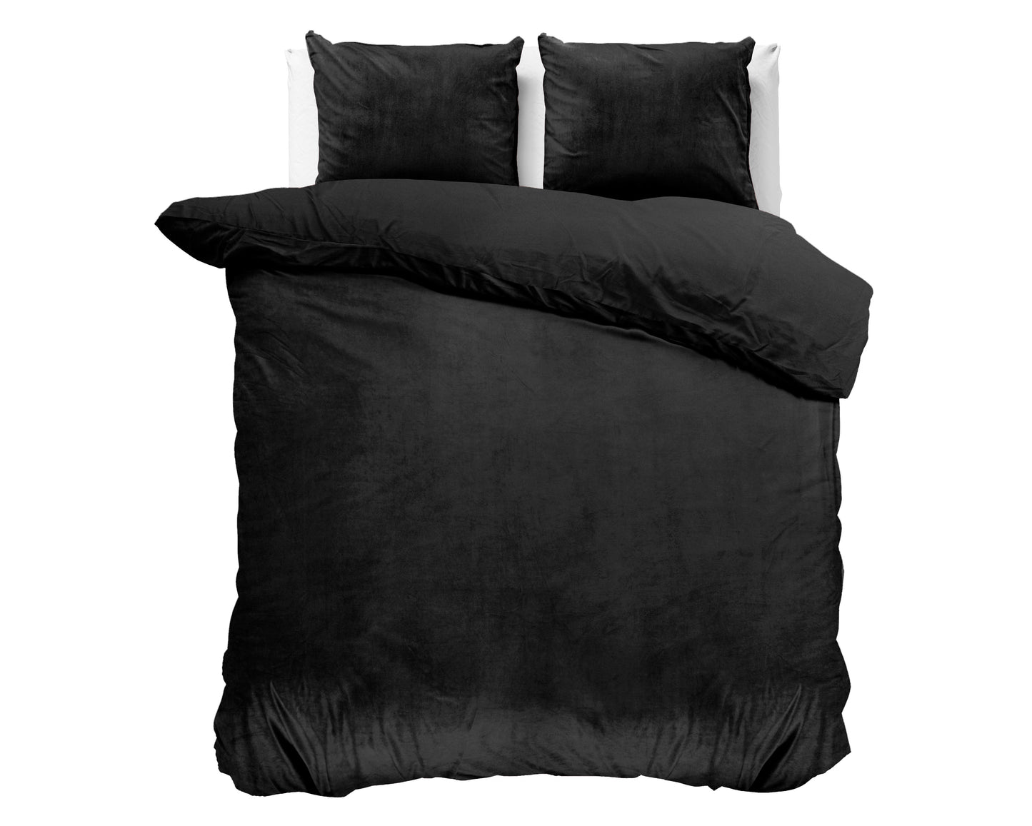 Duvet Cover Set Velvet Uni Duvet Cover Black 200 x 220