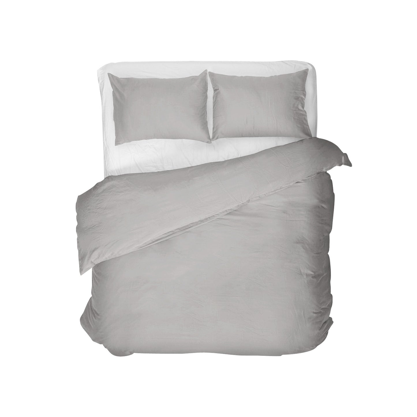 Duvet Cover Set Egyptian Cotton Uni Duvet Cover Gray 140 x 200/260