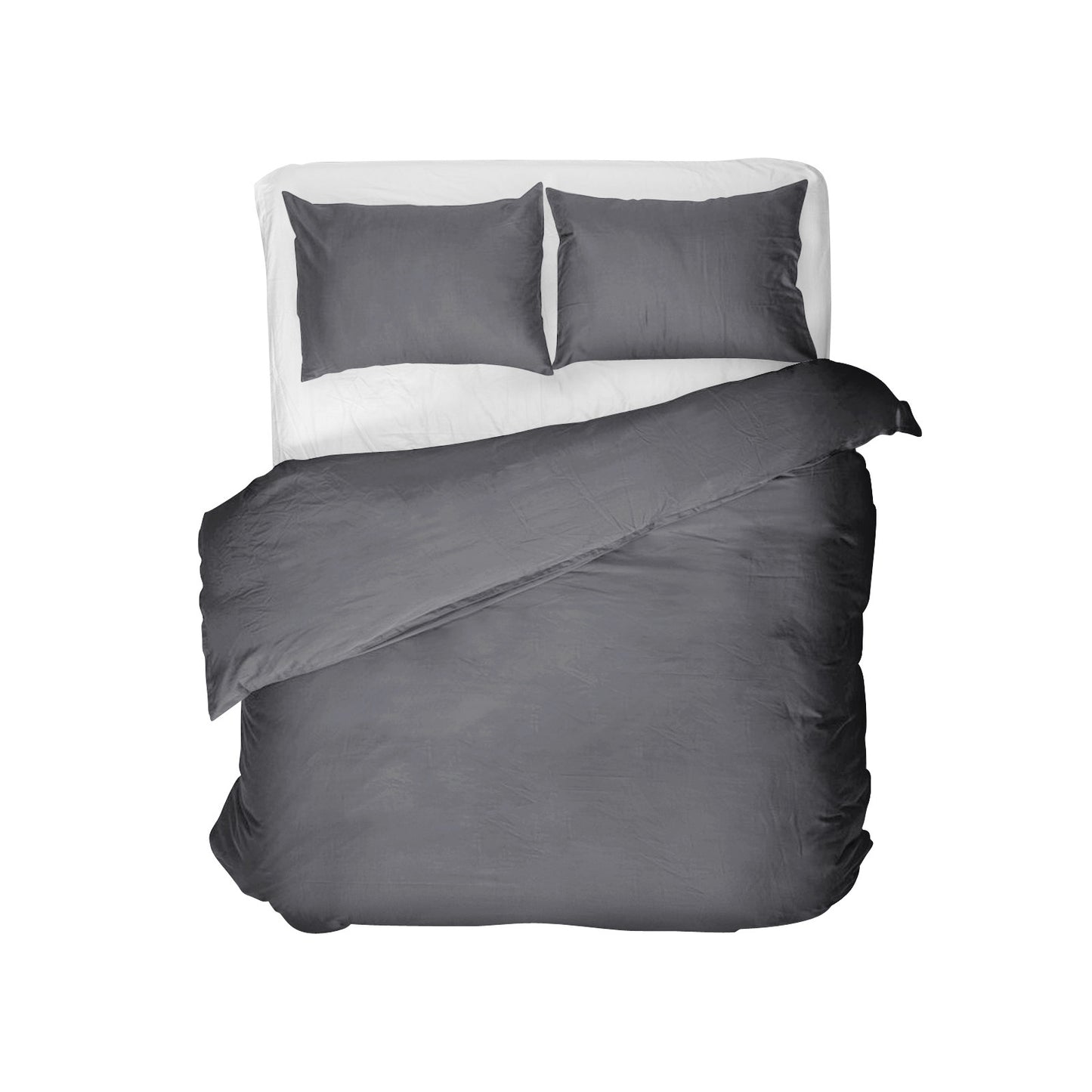 Duvet Cover Set Egyptian Cotton Uni Duvet Cover Anthracite 140 x 200/260