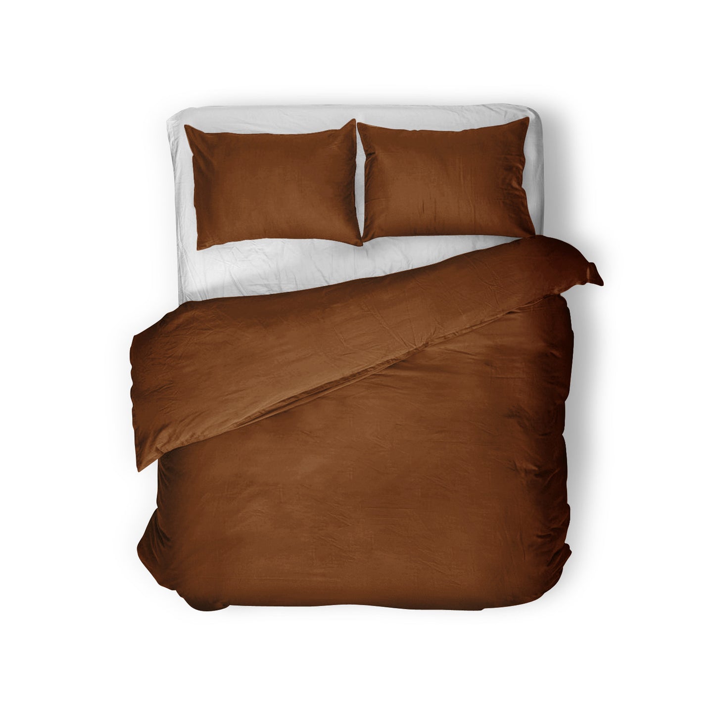 Duvet Cover Set Egyptian Cotton Uni Duvet Cover Brown 200 x 200/260