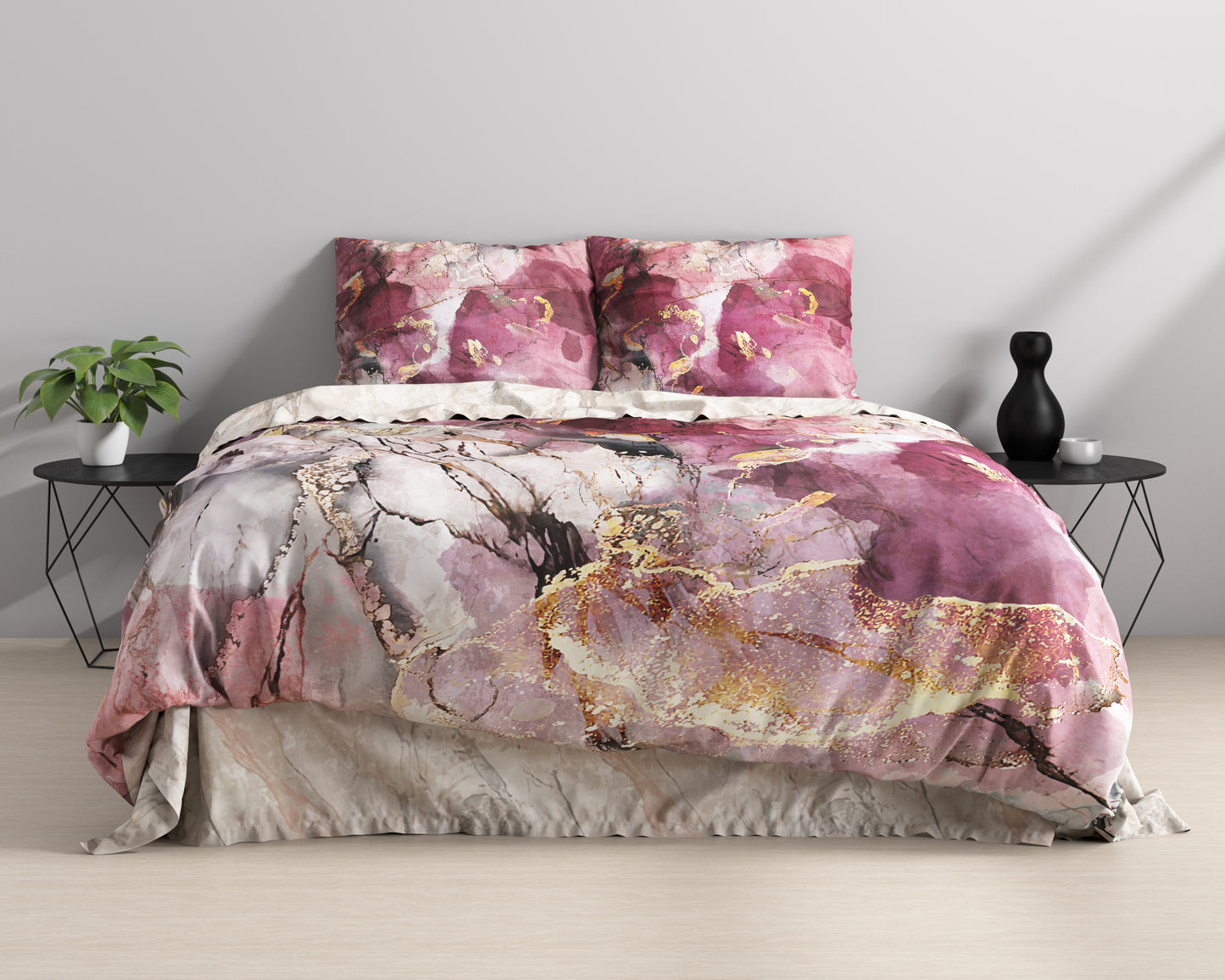 Duvet Cover Set Breccia Pink 240 x 220