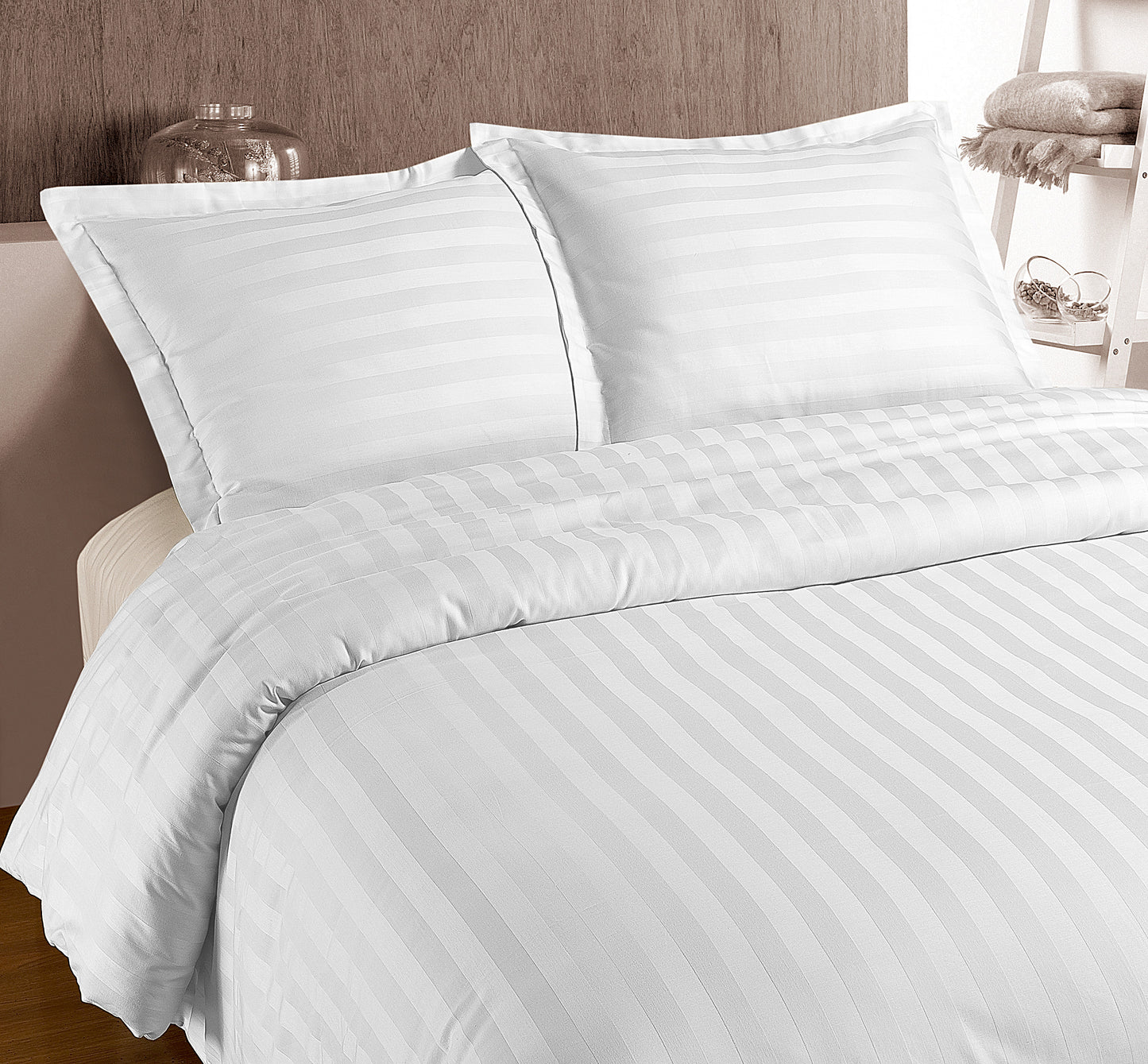 Duvet Cover Set Hotel Stripe White 200 x 200/260