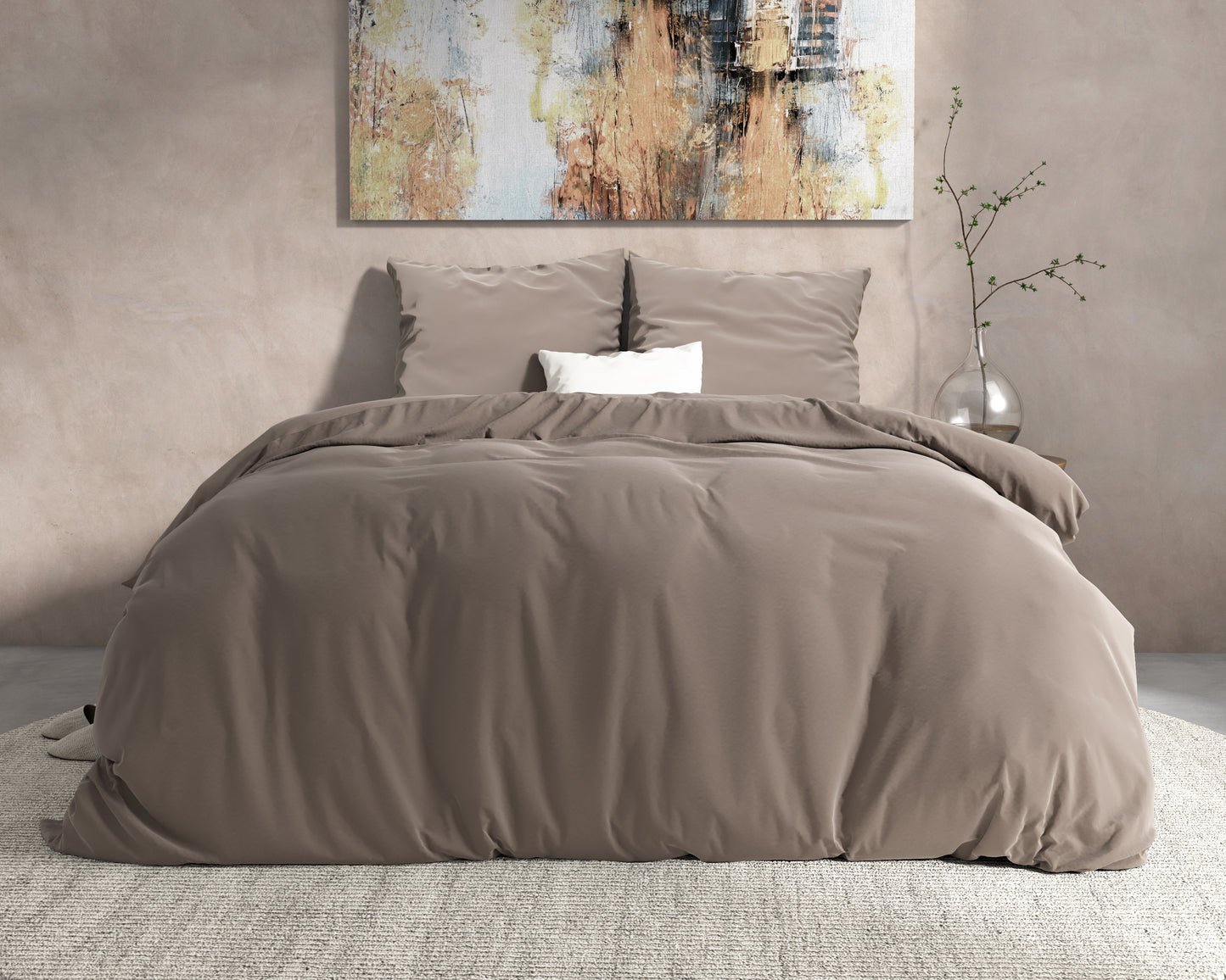 Duvet Cover Set DH Flannel Mendez Taupe 140 x 200/220