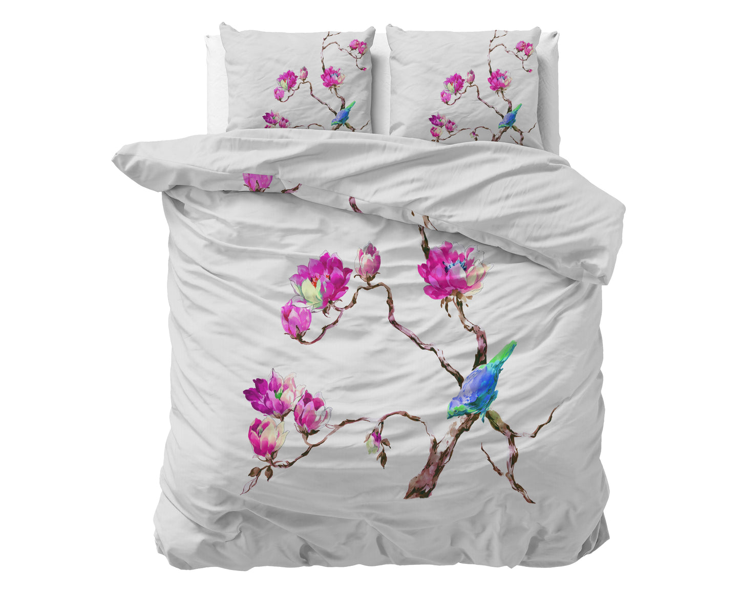 Duvet Cover Set Magnolias White 200 x 200/220