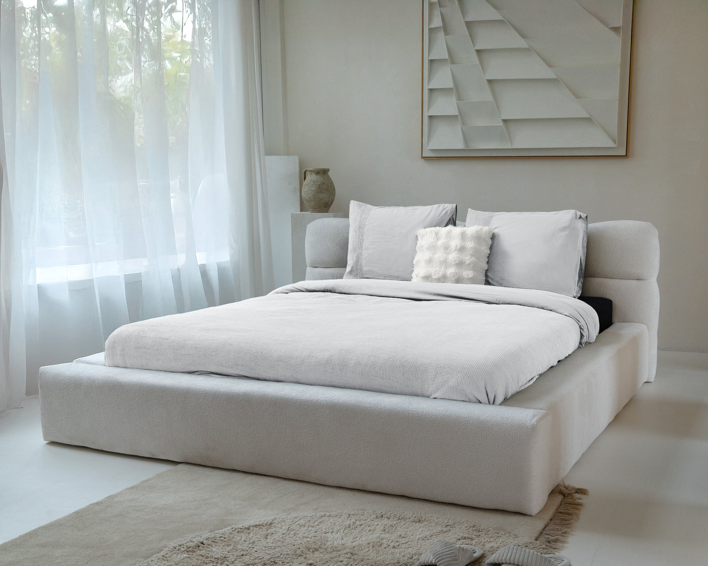 Duvet Cover Set Waffle White 240 x 200/260