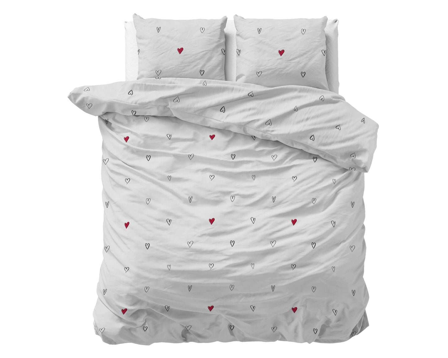 Duvet Cover Set Hearts Everywhere White 140 x 200/220