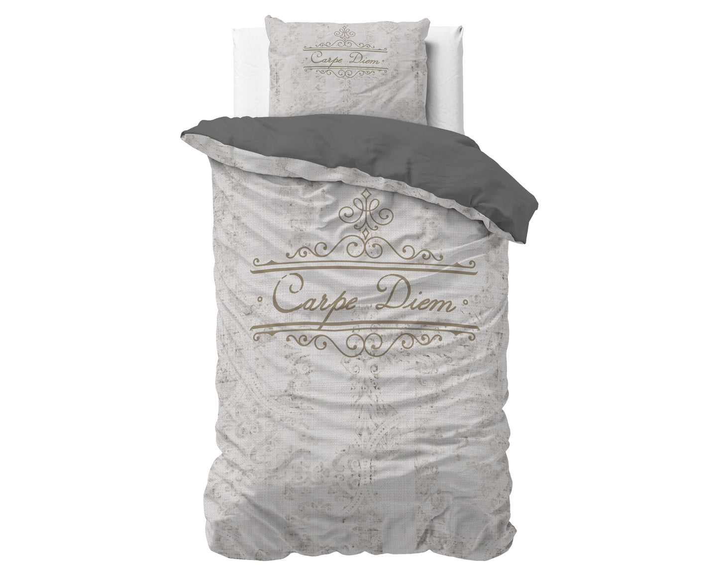 Duvet Cover Set Carpe Diem 2 Anthracite 140 x 200/220
