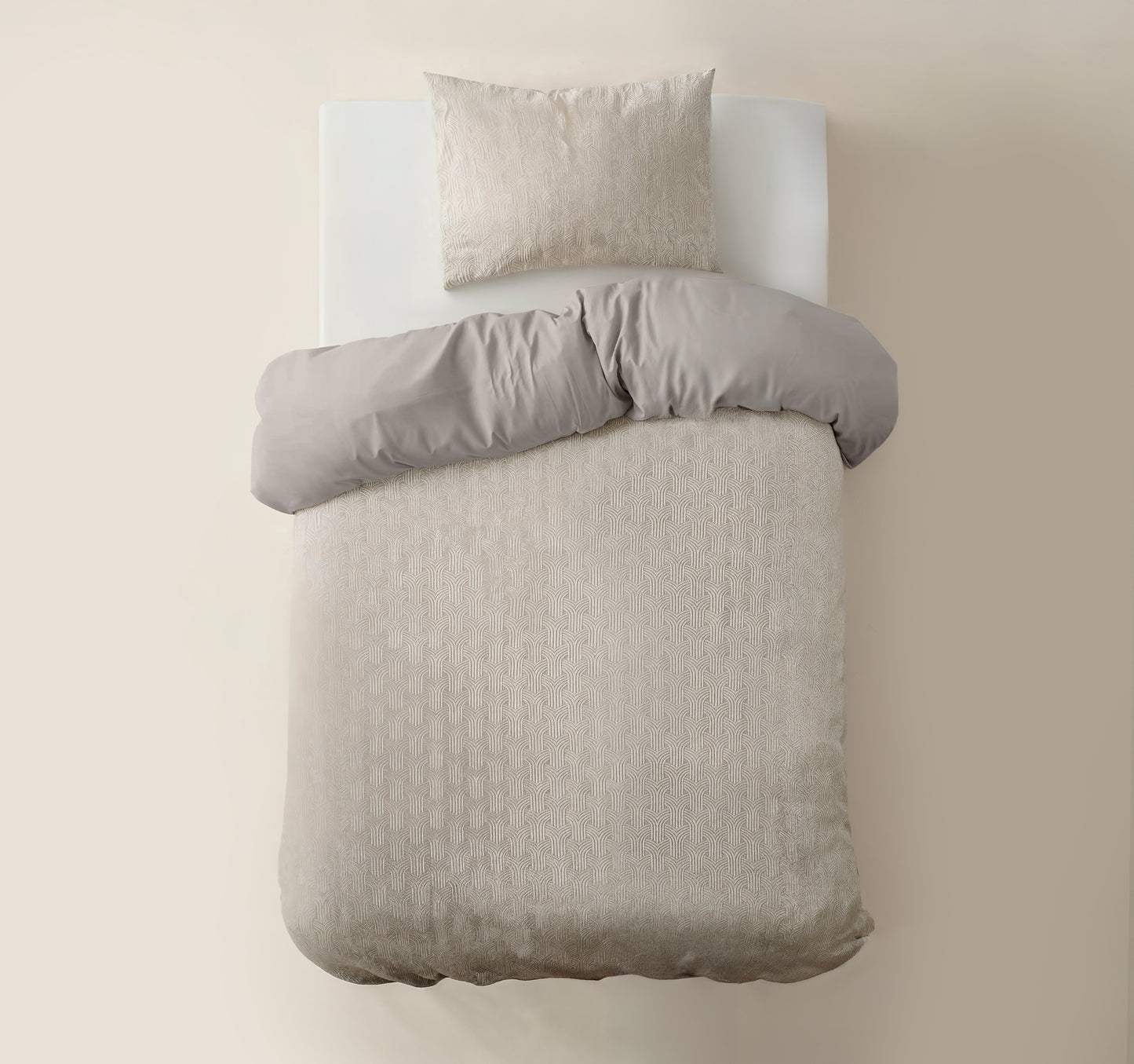 Duvet Cover Set Flannel Art Beige 140 x 220