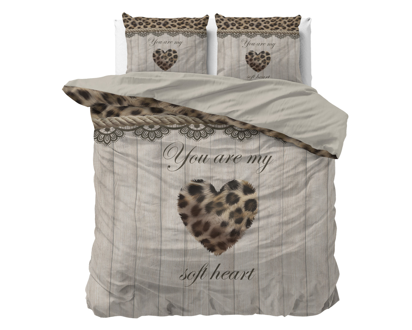 Duvet Cover Set You Are My Heart Sand 240 x 200/220