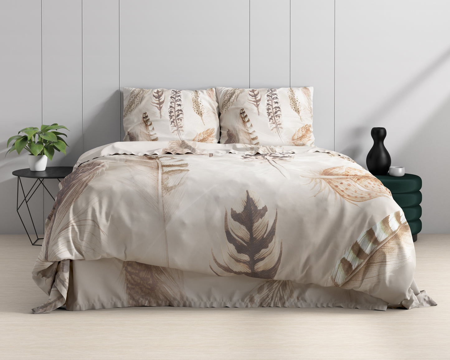 Duvet Cover Set Furtails Sand 140 X 200/220