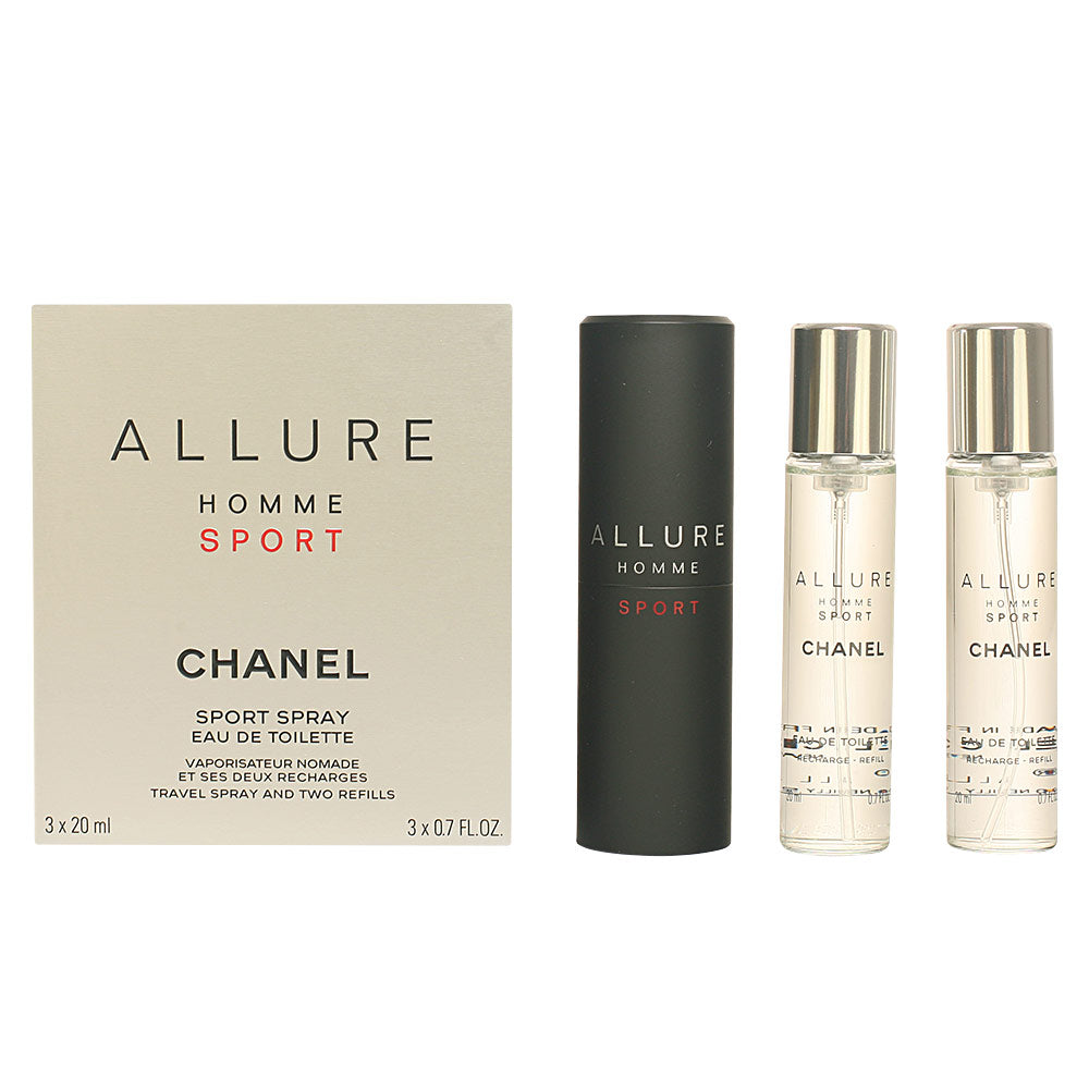 Chanel Allure Homme Sport Travel Spray And Two Refills 3 X 20 Ml - Salevare.com
