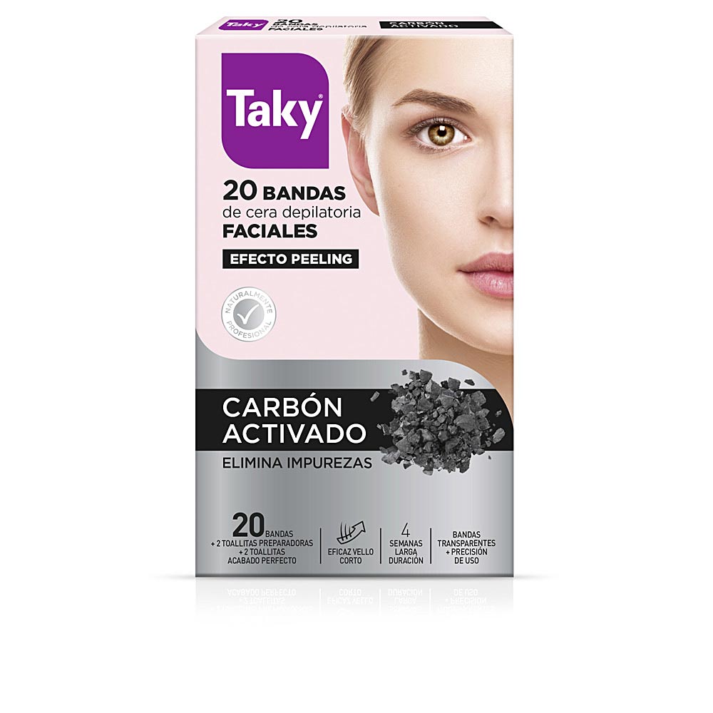 Taky Activated Carbon Facial Depilatory Wax Strips 20 Units