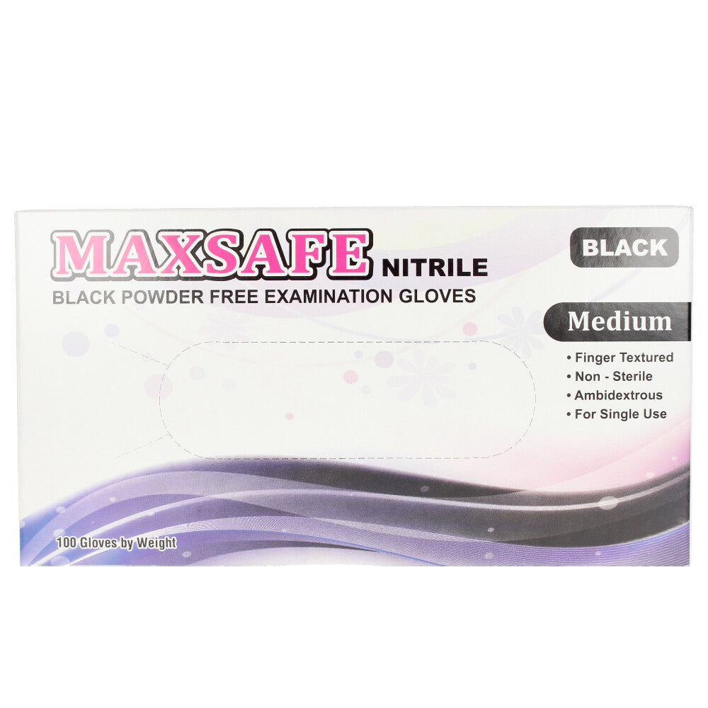 Maxsafe Maxsafe Nitryl Gloves Size M #Black 100 Pz - Salevare.com
