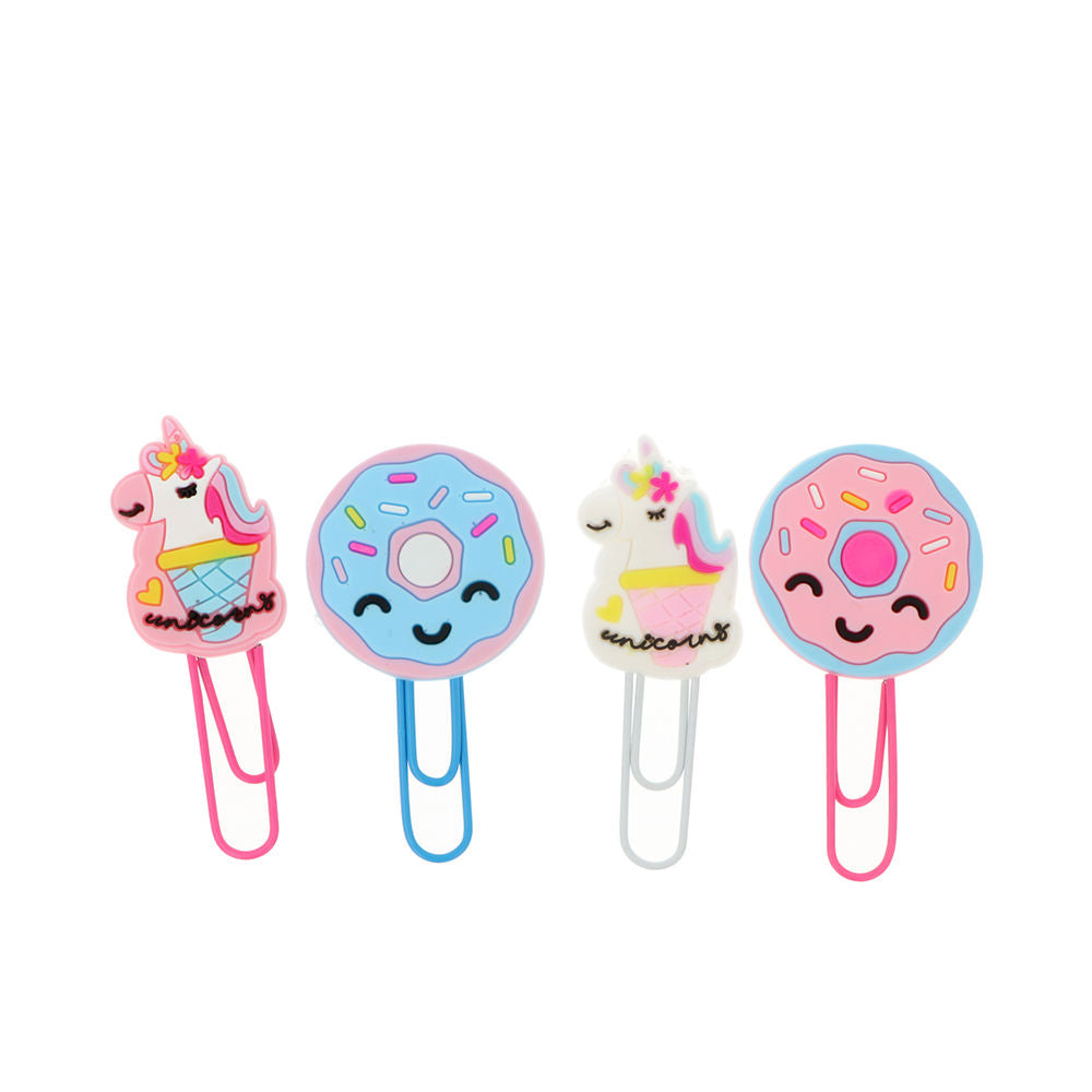 Inca Unicorn And Donuts Clips 6 X 2.5 Cm 4 U - Salevare.com