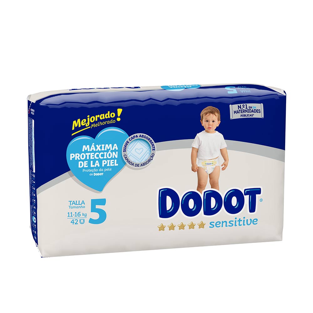 Dodot Dodot Sensitive Size 5 Nappies 11-16 Kg 42 U - Salevare.com