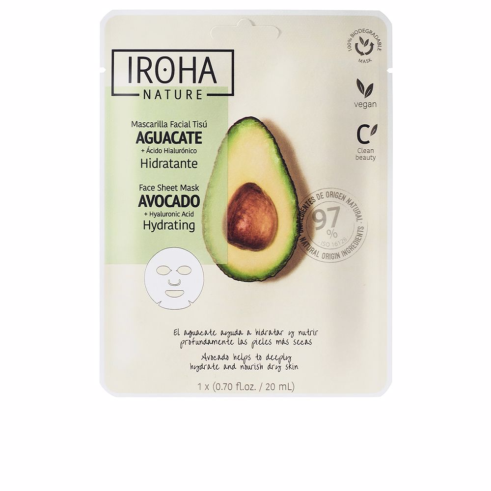Iroha Nature Mask Avocado + Hyaluronic Acid 1 U - Salevare.com