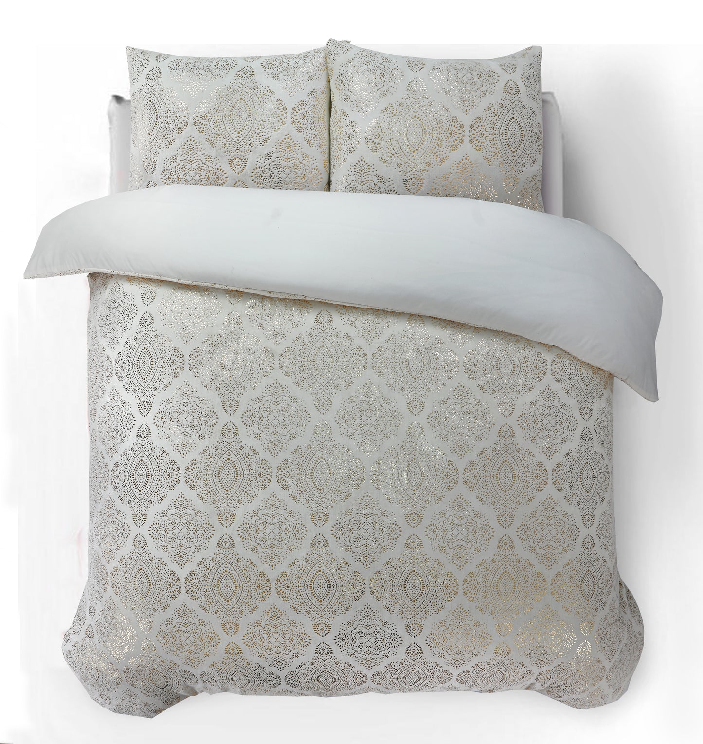 Duvet Cover Set Glamor Flannel Art Foil Creme 200 x 200/220