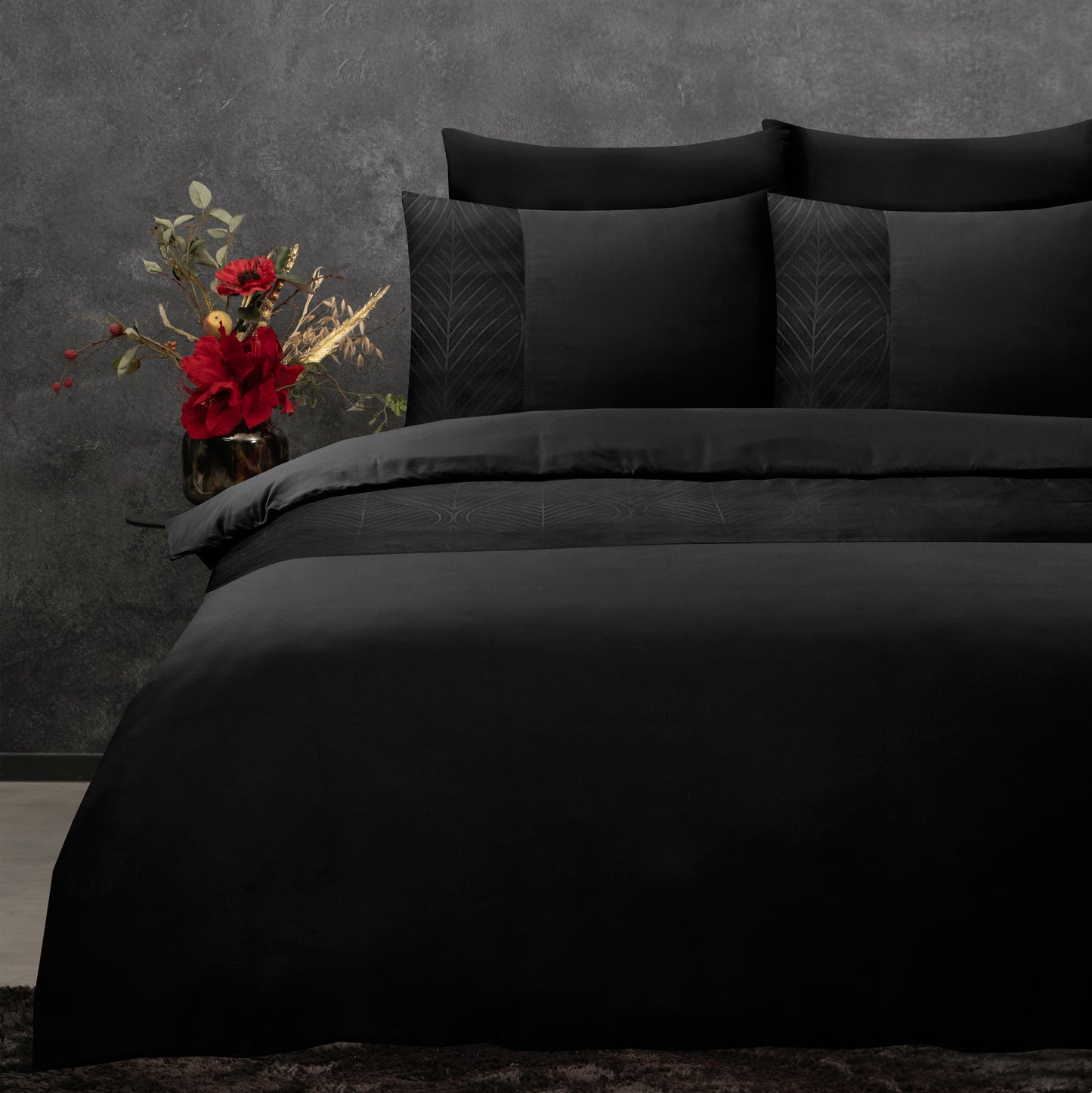 Duvet Cover Set Berlin Black 200 x 220