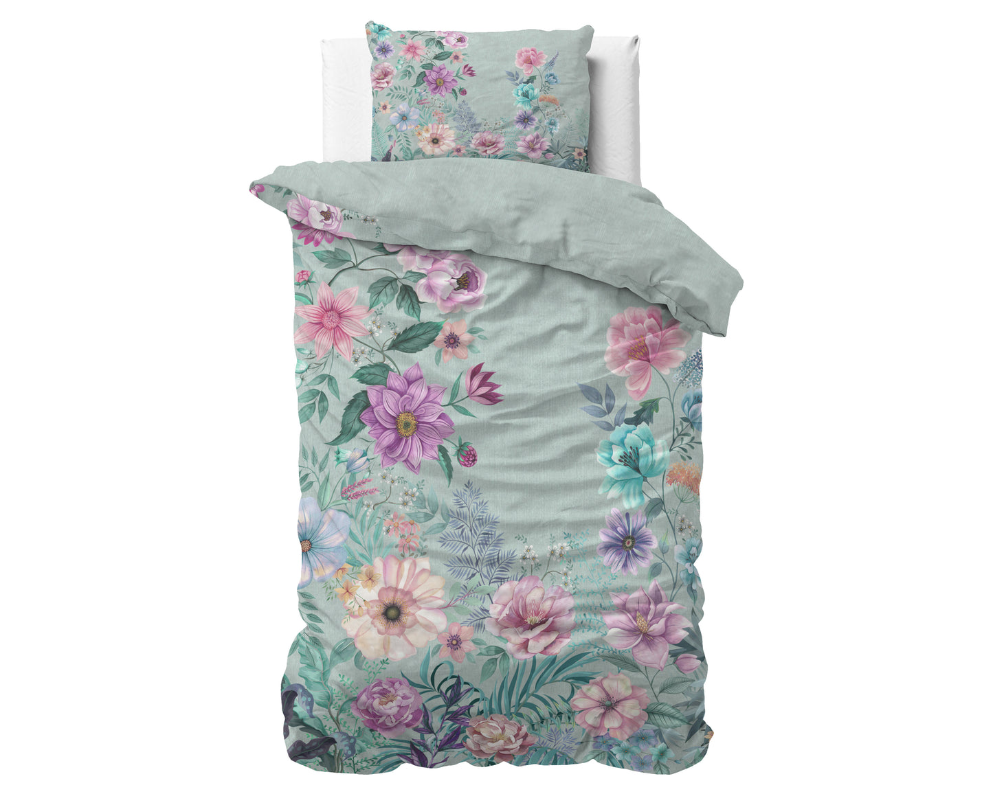 Duvet Cover Set Flore Blue 140 x 200/220