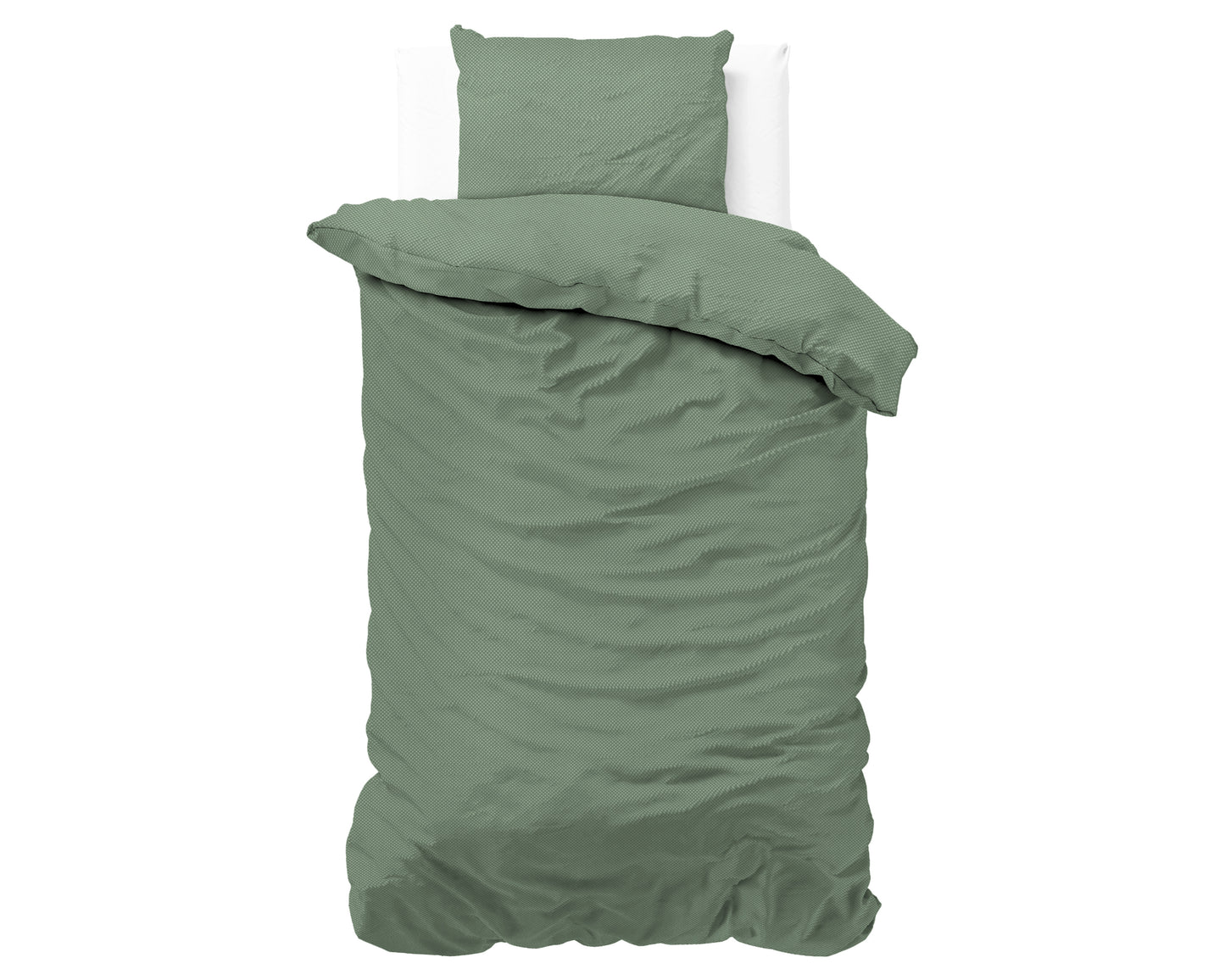 Duvet Cover Set Satin Point Green 140 x 220