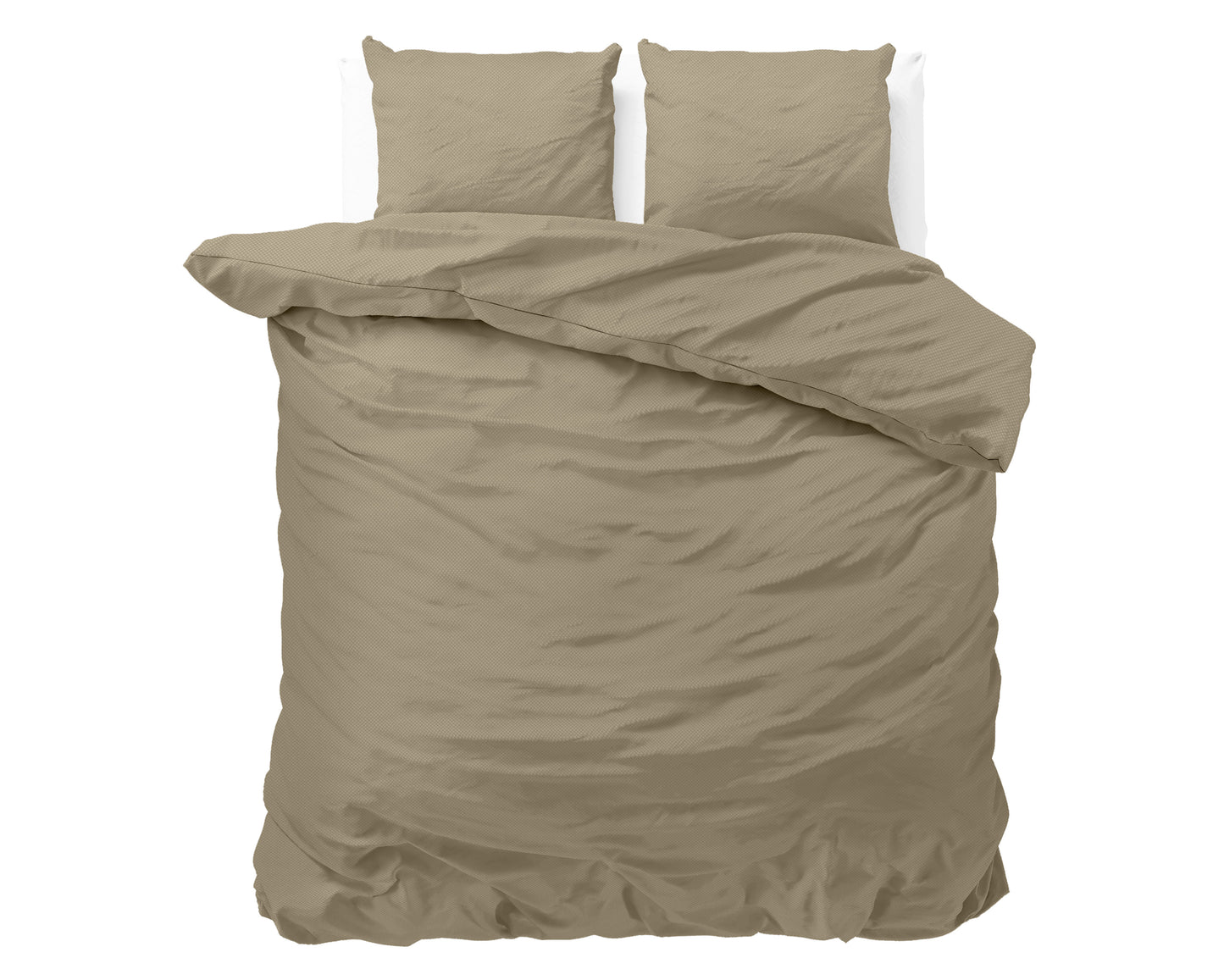 Duvet Cover Set Satin Point Taupe 240 x 220