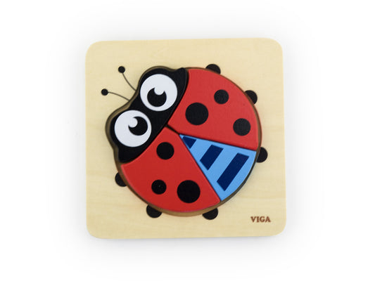 Viga 50168 Handy Block Puzzle - Ladybird