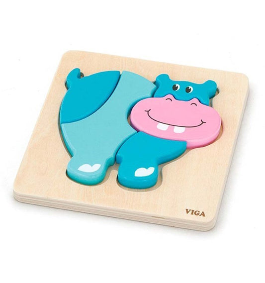 Viga 59932 Shape Block Puzzle - Hippo
