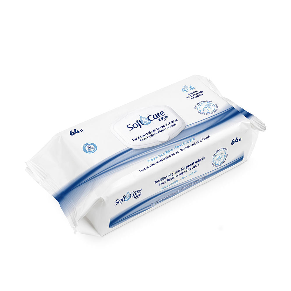 SOFT &amp; CARE adult body hygiene wipes 64 units
