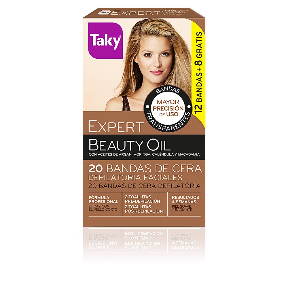 NATURAL OILS depilatory facial wax strips 20 units