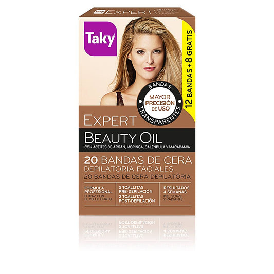 NATURAL OILS depilatory facial wax strips 20 units