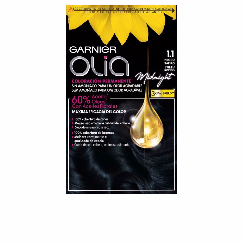 OLIA coloración permanente sin amoniaco #1.10-negro zafiro 1 u