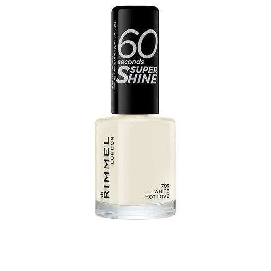 Rimmel London 60 Seconds Super Shine Nail Polish #703-White Hot Love 8 Ml - Salevare.com