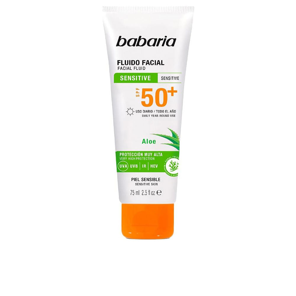 Babaria Aloe Vera Facial Fluid For Sensitive Skin Spf 50+ 75 Ml - Salevare.com