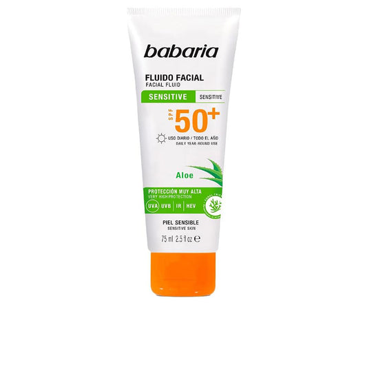 Babaria Aloe Vera Facial Fluid For Sensitive Skin Spf 50+ 75 Ml - Salevare.com