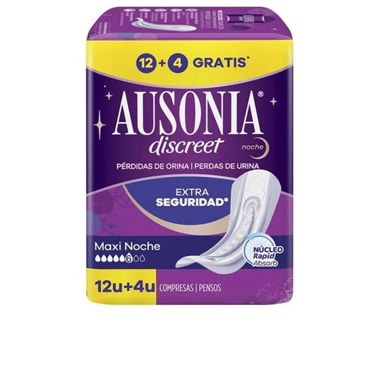 AUSONIA DISCREET maxi night incontinence pads 16 units