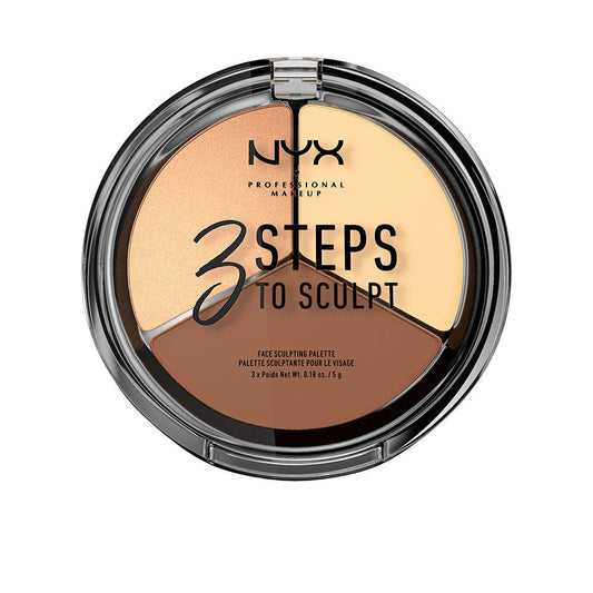 Nyx Professional Make Up 3 Steps To Sculpt Face Sculpting Palette #Light - Salevare.com